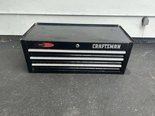 RARE SLIM 9.5” Craftsman 3 Drawer Mid Tool Box Middle Intermediate Chest Black