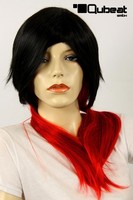PerüCke Damen Lang Schwarz/Rot Fasching Karneval Halloween FrauenperüCke