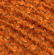 Timeless Treasures Fright Night Halloween Pumpkins Cotton Fabric by the Yard