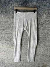 Lululemon Leggings Womens 8 Gray Floral High Rise Ankle Yoga Pants Athletic Gym