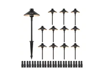 VEVOR 12-Pack Low Voltage Black LED Path Lights 3W 210LM 3000K IP66 Waterproof