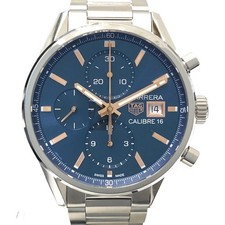 TAG HEUER CARRERA CALIBRE 16 CHRONOGRAPH CBK2115 BLUE STAINLESS STEEL 776037 6