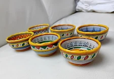 6 X Bol en Céramique Volpi Deruta Assise Coupes Fait Et Peinte à la Main