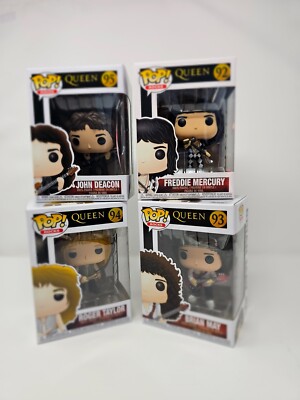 FUNKO POP! ROCKS QUEEN COMPLETE ORIGINAL SET OF 4. Number: 92, 93