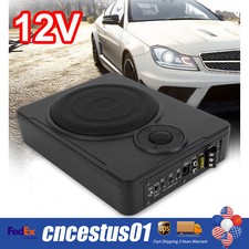 600W Slim Under-Seat Subwoofer Powered Car Truck Sub w/ Amp Kit Speaker 8 "
