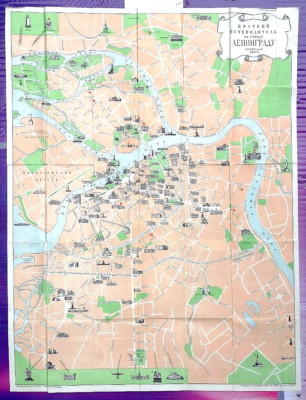 1956 map of Leningrad scheme antiquarian collection
