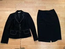 RINA ROSSI black Skirt Blazer Suit Size 6 Women Career Casual AJ25