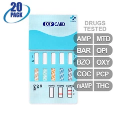 NEW Mintegrity Drug Test 10-Panel Dip Card Urine Home Kit 20-Pack #MI-WDOA-4104
