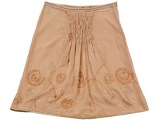 Jupe femme Schumacher ornée de paillettes ligne A smockée courte longueur tai...