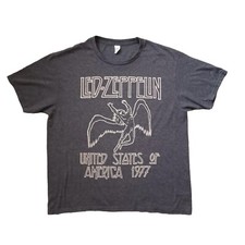 Led Zeppelin T Shirt Mens XL Gray United States of America 1977 Rock 2011