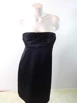NWT THE LIMITED Damen Schwarzes Satin Strapless Cocktail Abendkleid Größe 6