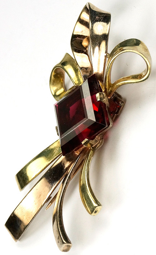 Trifari Sterling Philippe Square Cut Ruby and Yel… - image 4