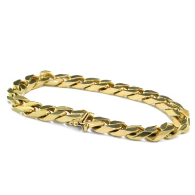 Gold-Armband massives Gelbgold Panzerkette 48 Gramm schwer 585er