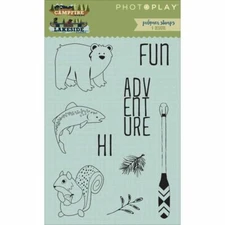 CAMPFIRE CAMPING LAKESIDE FISH BEAR PHOTO PLAY POLYMER STAMP SET