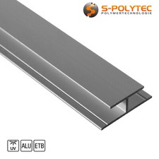 Aluprofil H-Profil, Aluminium Klemmprofil für 3, 6 und 8mm HPL Platten