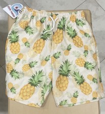 Ocean Threads size M 10/12 pineapple drawstring swimming trunks back pocket NWT