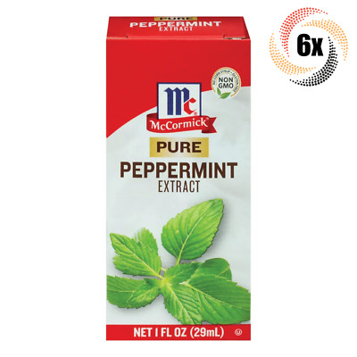 6x Packs McCormick Pure Peppermint Flavor Extract | 1oz | Non Gmo Gluten Free