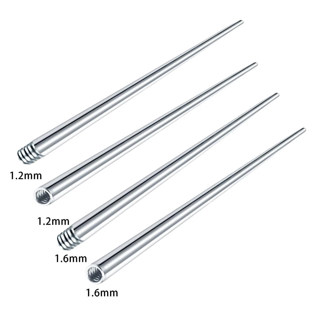 Threaded Taper Piercing Tool Stainless Steel Insertion Pin Taper for Ears