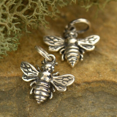 #ad Bee Necklace Insect Honeybee BumbleBee 925 Sterling Silver Charm Pendant 699 $23.99