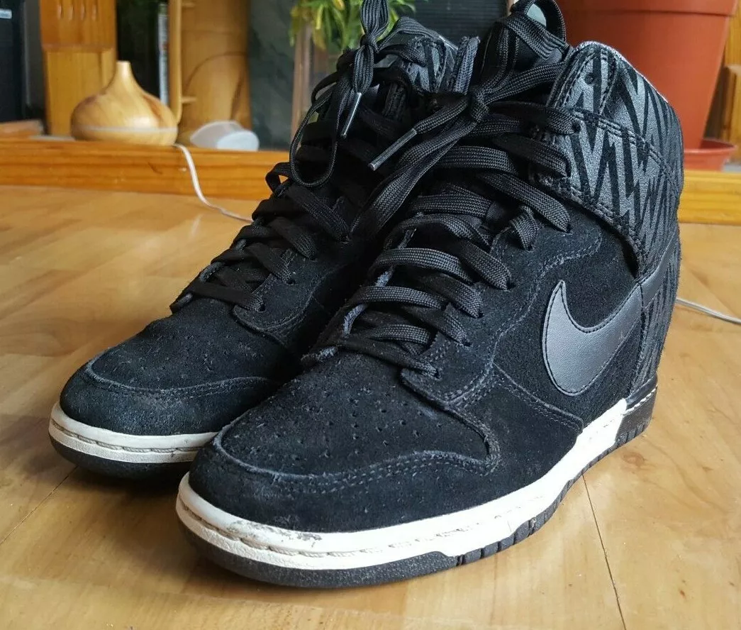 Nike Wmn Dunk Sky Hi Black Hidden Wedge Trainers UK 5.5 EU 39 eBay
