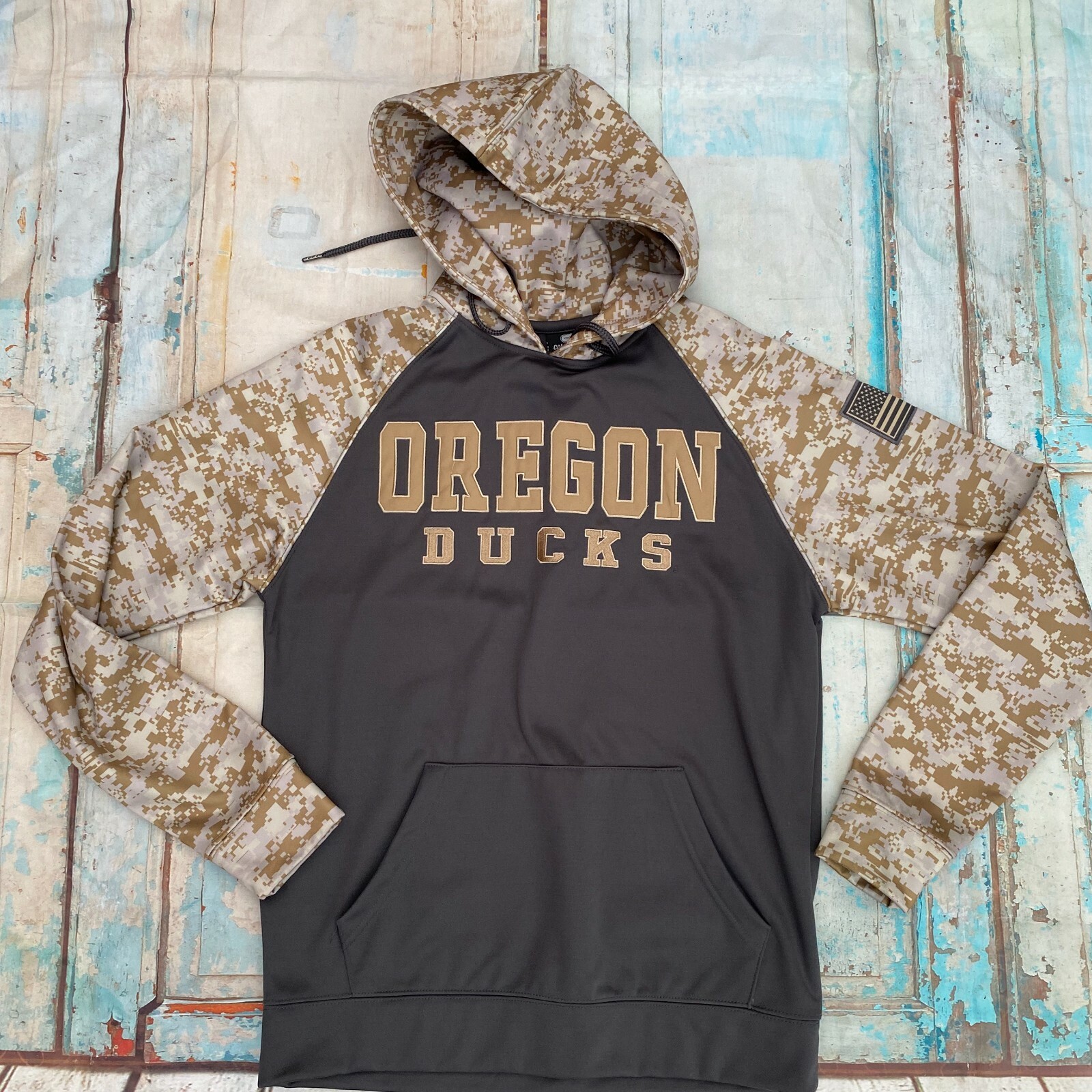 Colosseum Mens Black Tan Oregon Ducks Military Pullover Sweatshirt Size  Medium | eBay