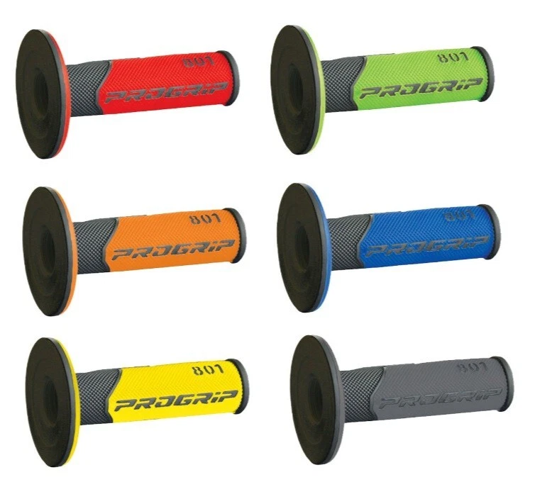 Empuñaduras cruzadas Pro Grip 801 MX Duo-Densidad Offroad Motocross negras/amarillas 801BKYEL Foto 2 de 2