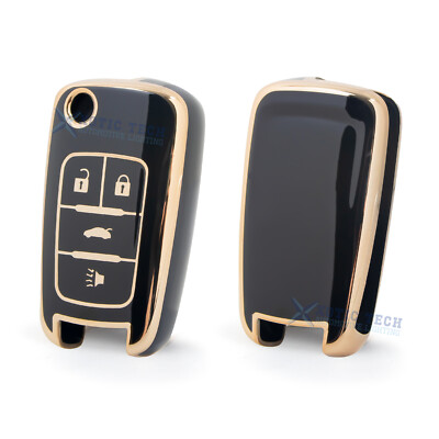 2X Black Flip Full Seal Remote Control Key Fob Cover For Chevrolet Camaro Cruze