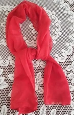  Women's Vintage Rectangular Sheer Plaid Tone Scarf, ~15" x ~59", EUC