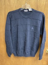 Men's IZOD sweater dark Blue crew neck pullover long sleeve knitted sz XL  A7