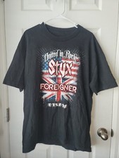 2010 Vintage United In Rock Styx Foreigner Kansas US Tour Concert Shirt SZL