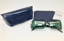 NEW Chloe 78S Green Rhinestone Women's Sunglasses Square Fade Lens