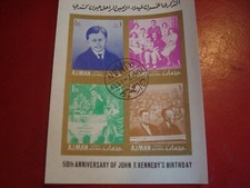 AJMAN - 1967 JOHN F. KENNEDY I - MINISHEET - UNMOUNTED USED MINIATURE SHEET