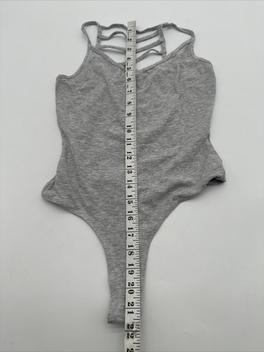 Aveto Bodysuit Youth Girl Small Gray Solid Snap V-Neck..#17790 - Picture 4 of 8