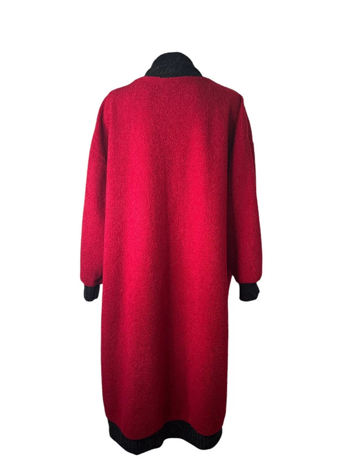 Vestido tipo jersey AZUL REAL talla grande rojo peluche polar cuello redondo vintage para mujer Foto 3 de 4