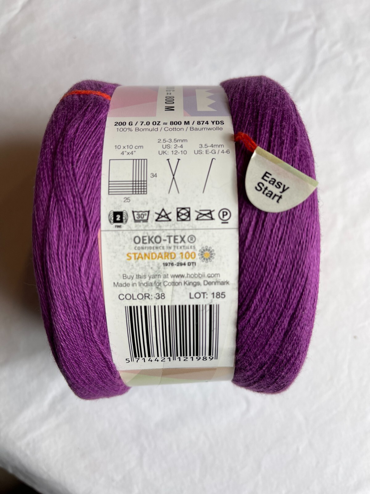 Hobbii Cotton Kings Yarn "Rainbow " cake 874 yds. Size 2 wt NEW eBay