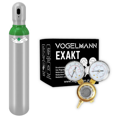 Vogelmann Gasflasche 8L ARGON 4.8 Schutzgas Schweißgas WIG Gasregler EXAKT 