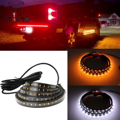2Pcs 70'' Running Board LED Light DRL Side Step Strip Bar Turn Signal Amber White