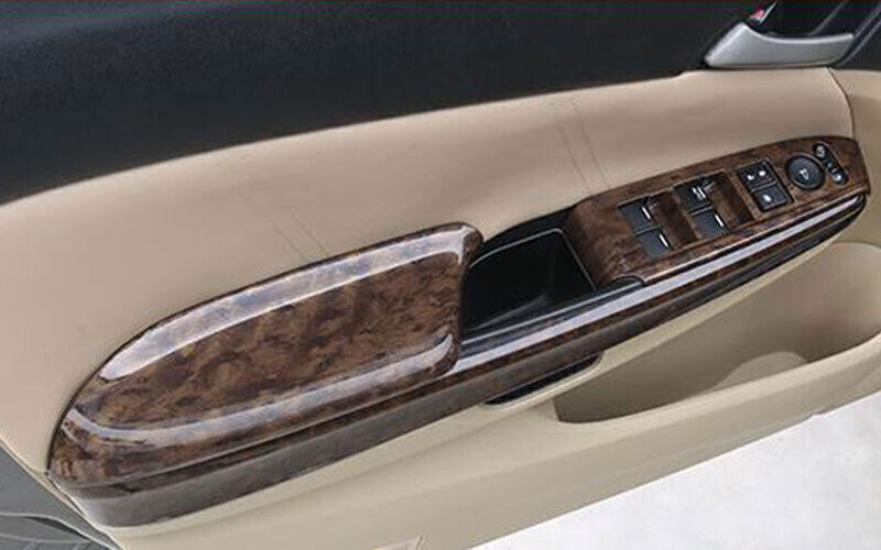 Fit For Honda Accord 2008-2013 Dark Wood Grain Window Lock Lift Panel Frame 8pcs