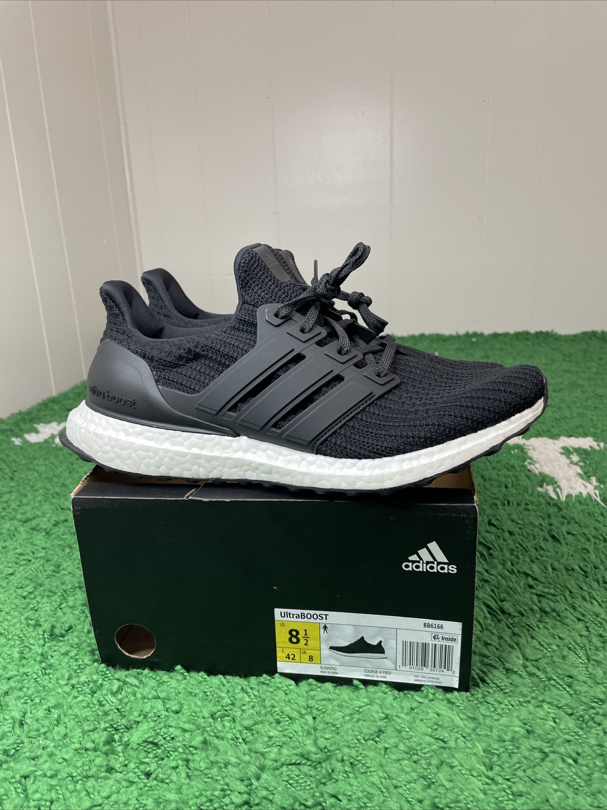 Adidas UltraBoost 4.0 Men's Size 8.5 Core Black White Running Shoes BB6166  | eBay
