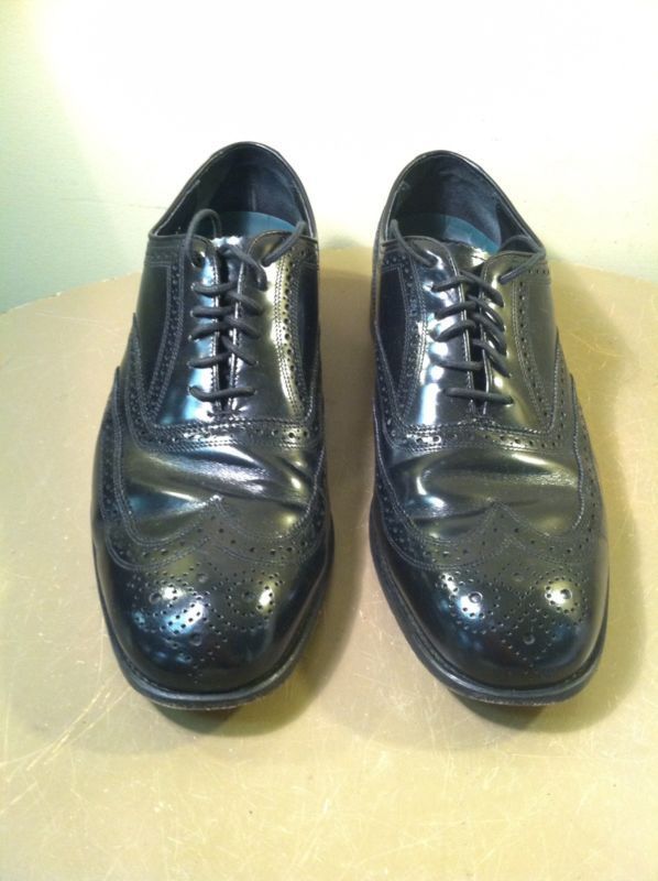 SAOLA Scarpe eleganti Oxford Florsheim Lexington punta ad ala stringate in pelle nera taglia 11 D