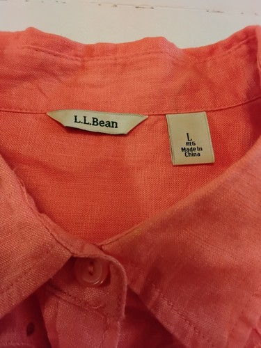 L.L.Bean Hemd Damen Gr. Large Bluse 100% Leinen 3/4 Arm Knopfleiste... - Bild 5 von 7