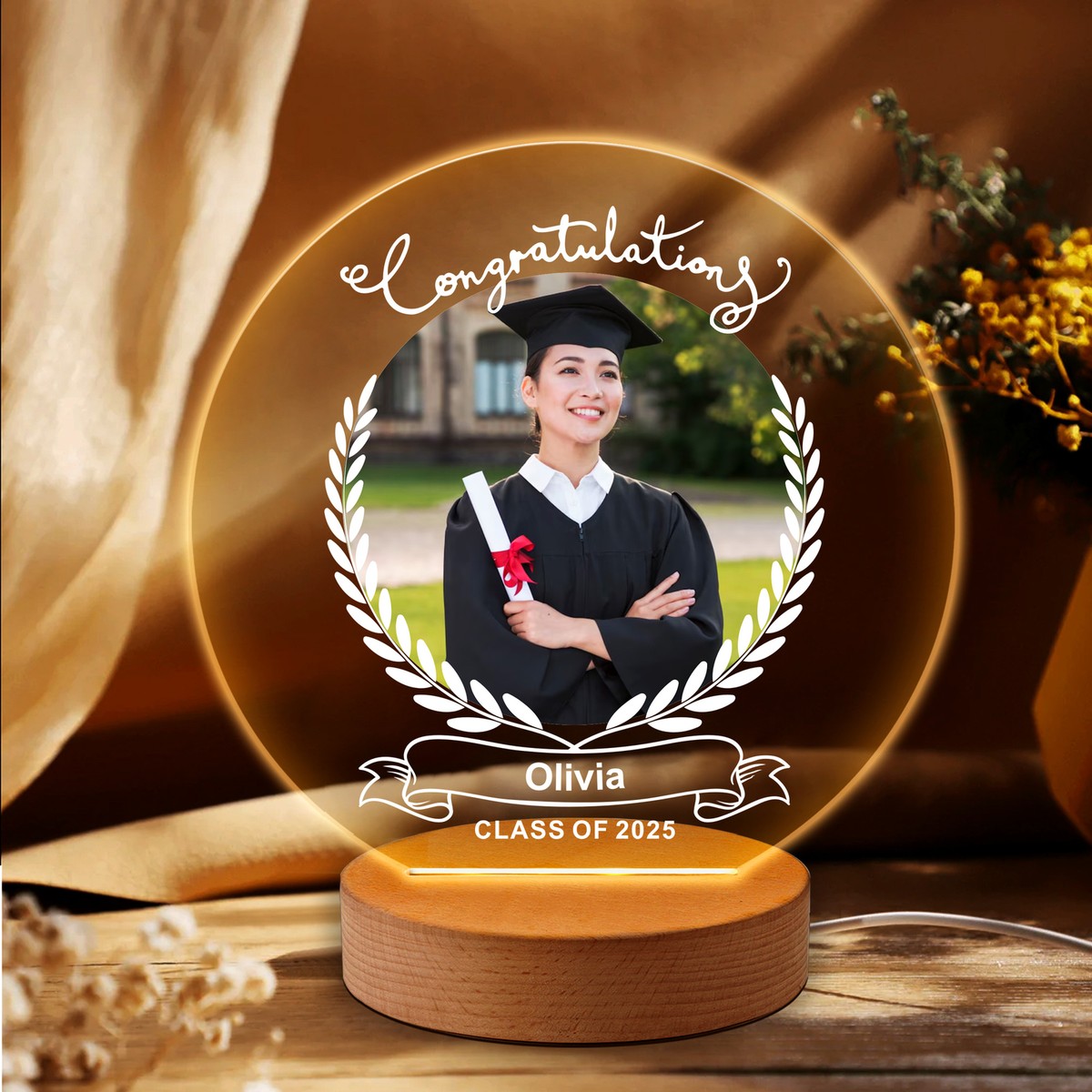 Personalised Graduation Gifts Acrylic Photo Night Light LED Lamp