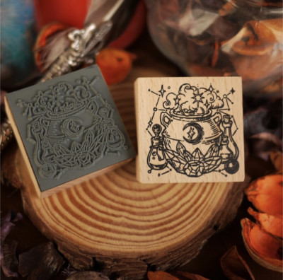 Dominant Industry Wood Stamp in Conjurer's Recipes - NEW in Box