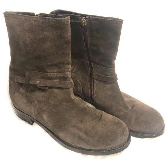 Alberto Boots Suede Leather Brown Toe Tall Ankle Booties 7 eBay