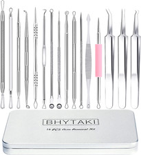 Blackhead Remover Tools,16 PCS Pimple Popper Tool Kit, Acne Tools with Metal Box