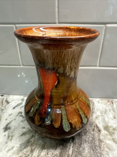 Dryden einzigartige signierte original bunte 6" Tropfglasur Vase, neu mit Etikett