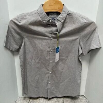 Larsson & Co Linen Blend Short Sleeved Button Down Shirt size Medium