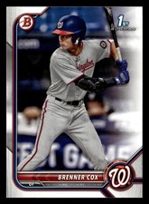 Brenner Cox 2022 1st Bowman Draft #BD-196 Washington Nationals ROOKIE RC