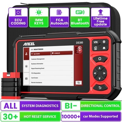 ANCEL DS300 OBD2 Scanner Bi-Directional ECU & Coding for FCA Vehicles All System