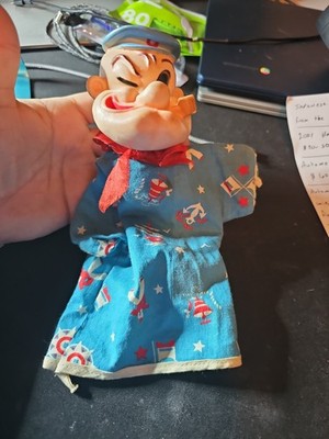 Rare Vintage Original 1950s Popeye the Sailor  Hand Puppet Toy